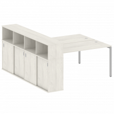 Metal System Quattro Рабочая станция с шкафом-купе на П-образном м/к 40БП.РС-СШК-4.4 Т Дуб Наварра/М