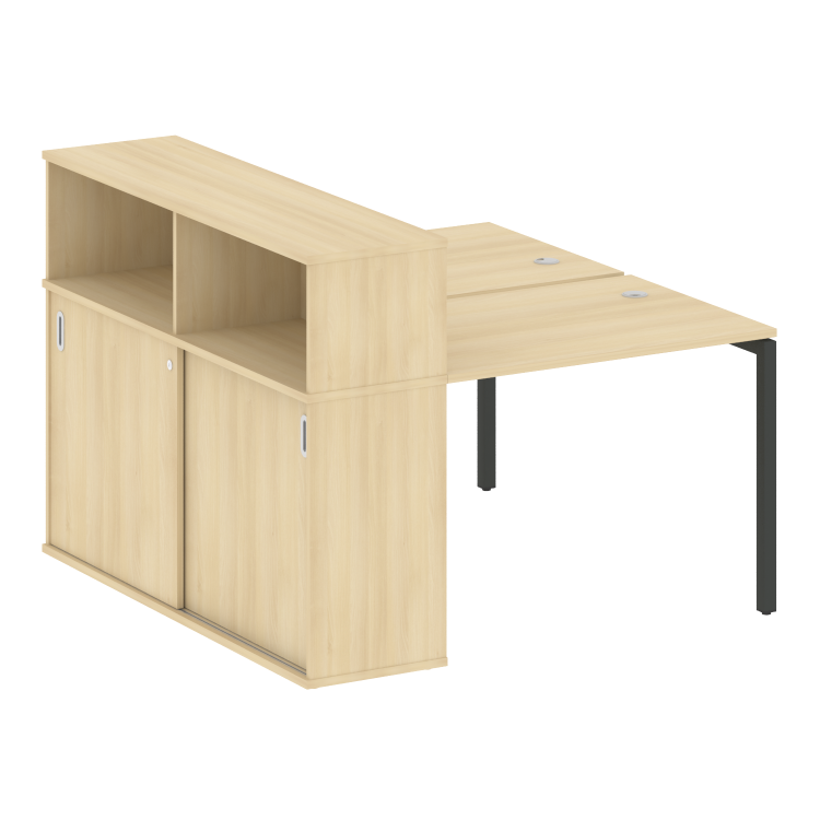 Metal System Quattro Рабочая станция с шкафом-купе на П-образном м/к 40БП.РС-СШК-2.1 Т Акация Лорка/