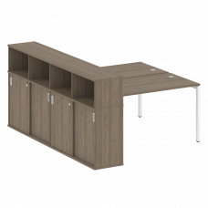 Metal System Quattro Рабочая станция с шкафом-купе на П-образном м/к 40БП.РС-СШК-4.3 Т Вяз Благородн