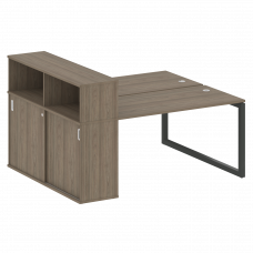 Metal System Quattro Рабочая станция с шкафом-купе на О-образном м/к 50БО.РС-СШК-2.3 Т Вяз Благородн