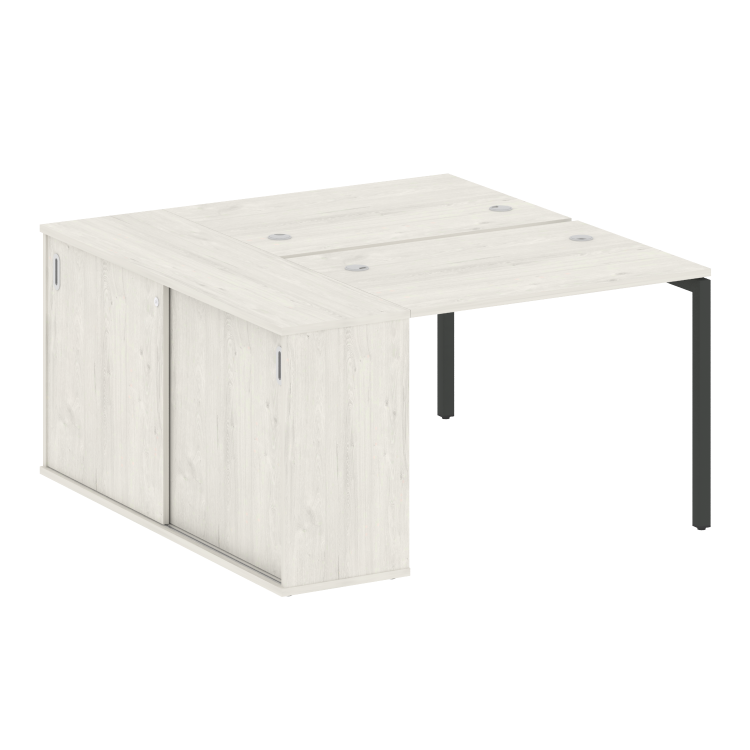 Metal System Quattro Рабочая станция с шкафом-купе на П-образном м/к 40БП.РС-СШК-1.1 Т Дуб Наварра/М