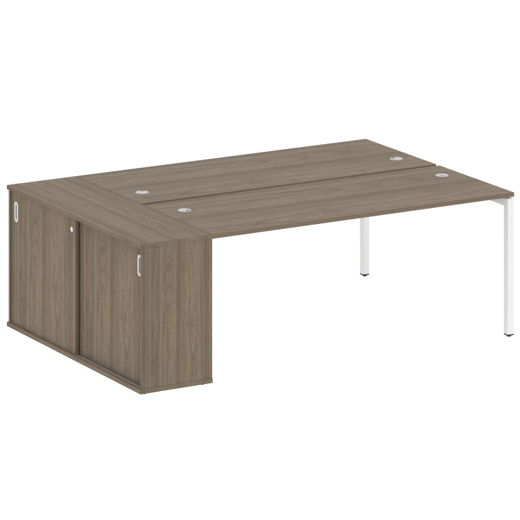 Metal System Quattro Рабочая станция с шкафом-купе на П-образном м/к 40БП.РС-СШК-1.5 Т Вяз Благородн