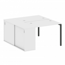 Metal System Quattro Рабочая станция с шкафом-купе на П-образном м/к 40БП.РС-СШК-1.1 Т Белый/Металл