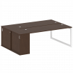 Metal System Quattro Рабочая станция с шкафом-купе на О-образном м/к 50БО.РС-СШК-1.5 Т Венге Цаво/Ме