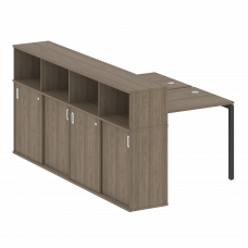 Metal System Quattro Рабочая станция с шкафом-купе на П-образном м/к 40БП.РС-СШК-4.1 Т Вяз Благородн