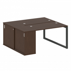 Metal System Quattro Рабочая станция с шкафом-купе на О-образном м/к 50БО.РС-СШК-1.2 Т Венге Цаво/Ме