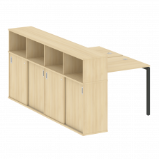 Metal System Quattro Рабочая станция с шкафом-купе на П-образном м/к 40БП.РС-СШК-4.1 Т Акация Лорка/