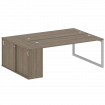 Metal System Quattro Рабочая станция с шкафом-купе на О-образном м/к 50БО.РС-СШК-1.5 Т Вяз Благородн