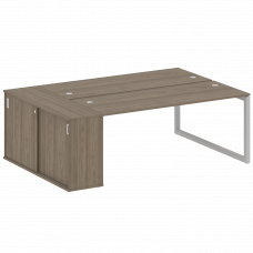 Metal System Quattro Рабочая станция с шкафом-купе на О-образном м/к 50БО.РС-СШК-1.5 Т Вяз Благородн