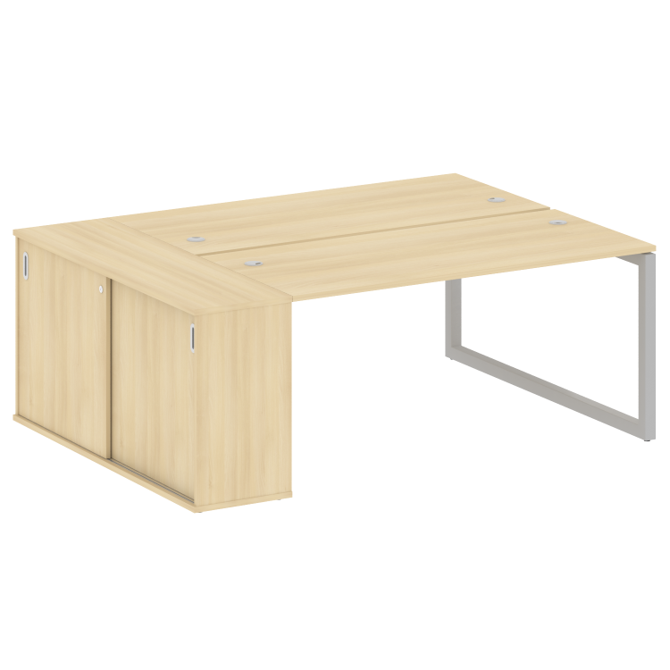 Metal System Quattro Рабочая станция с шкафом-купе на О-образном м/к 50БО.РС-СШК-1.4 Т Акация Лорка/