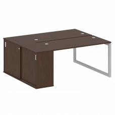 Metal System Quattro Рабочая станция с шкафом-купе на О-образном м/к 50БО.РС-СШК-1.3 Т Венге Цаво/Ме