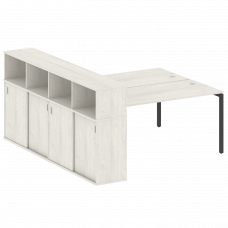 Metal System Quattro Рабочая станция с шкафом-купе на П-образном м/к 40БП.РС-СШК-4.4 Т Дуб Наварра/М