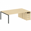 Metal System Quattro Рабочая станция с тумбой на П-образном м/к 50БП.РС-СТП-2.5 Акация Лорка/Металл