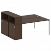 Metal System Quattro Рабочая станция с шкафом-купе на П-образном м/к 40БП.РС-СШК-2.4 Т Венге Цаво/Ме