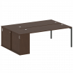 Metal System Quattro Рабочая станция с шкафом-купе на П-образном м/к 40БП.РС-СШК-1.5 Т Венге Цаво/Ме