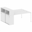 Metal System Quattro Рабочая станция с шкафом-купе на П-образном м/к 40БП.РС-СШК-2.4 Т Белый/Металл