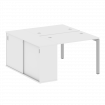 Metal System Quattro Рабочая станция с шкафом-купе на П-образном м/к 50БП.РС-СШК-1.1 Т Белый/Металл