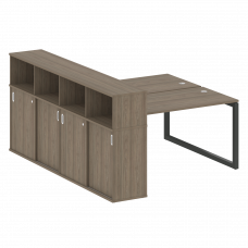 Metal System Quattro Рабочая станция с шкафом-купе на О-образном м/к 50БО.РС-СШК-4.3 Т Вяз Благородн