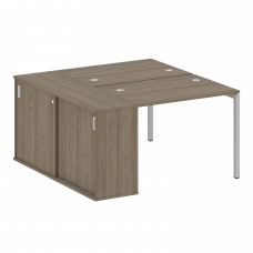 Metal System Quattro Рабочая станция с шкафом-купе на П-образном м/к 40БП.РС-СШК-1.1 Т Вяз Благородн