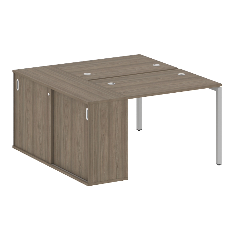 Metal System Quattro Рабочая станция с шкафом-купе на П-образном м/к 40БП.РС-СШК-1.1 Т Вяз Благородн