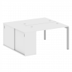 Metal System Quattro Рабочая станция с шкафом-купе на П-образном м/к 50БП.РС-СШК-1.2 Т Белый/Металл