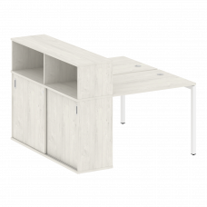 Metal System Quattro Рабочая станция с шкафом-купе на П-образном м/к 40БП.РС-СШК-2.1 Т Дуб Наварра/М