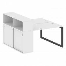 Metal System Quattro Рабочая станция с шкафом-купе на О-образном м/к 50БО.РС-СШК-2.2 Т Белый/Металл