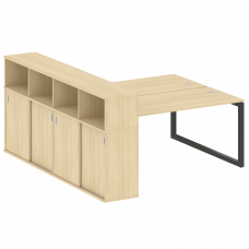 Metal System Quattro Рабочая станция с шкафом-купе на О-образном м/к 50БО.РС-СШК-4.4 Т Акация Лорка/