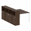 Metal System Quattro Рабочая станция с шкафом-купе на П-образном м/к 40БП.РС-СШК-4.2 Т Венге Цаво/Ме