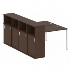 Metal System Quattro Рабочая станция с шкафом-купе на П-образном м/к 40БП.РС-СШК-4.2 Т Венге Цаво/Ме