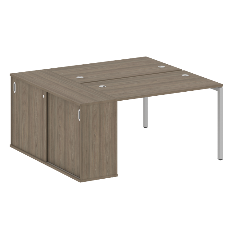 Metal System Quattro Рабочая станция с шкафом-купе на П-образном м/к 40БП.РС-СШК-1.2 Т Вяз Благородн