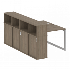 Metal System Quattro Рабочая станция с шкафом-купе на О-образном м/к 50БО.РС-СШК-4.1 Т Вяз Благородн