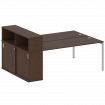 Metal System Quattro Рабочая станция с шкафом-купе на П-образном м/к 40БП.РС-СШК-2.5 Т Венге Цаво/Ме