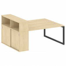 Metal System Quattro Рабочая станция с шкафом-купе на О-образном м/к 50БО.РС-СШК-2.4 Т Акация Лорка/