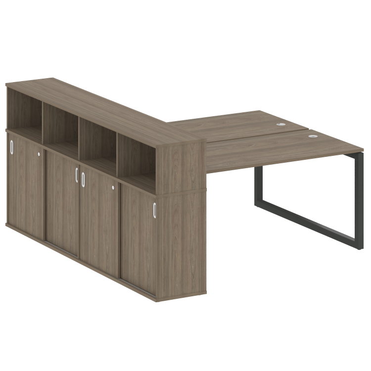 Metal System Quattro Рабочая станция с шкафом-купе на О-образном м/к 50БО.РС-СШК-4.4 Т Вяз Благородн