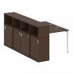 Metal System Quattro Рабочая станция с шкафом-купе на П-образном м/к 50БП.РС-СШК-4.1 Т Венге Цаво/Ме