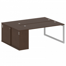 Metal System Quattro Рабочая станция с шкафом-купе на О-образном м/к 50БО.РС-СШК-1.4 Т Венге Цаво/Ме