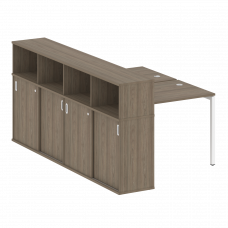 Metal System Quattro Рабочая станция с шкафом-купе на П-образном м/к 40БП.РС-СШК-4.1 Т Вяз Благородн