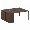 Metal System Quattro Рабочая станция с шкафом-купе на П-образном м/к 40БП.РС-СШК-1.3 Т Венге Цаво/Ме