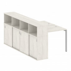 Metal System Quattro Рабочая станция с шкафом-купе на П-образном м/к 40БП.РС-СШК-4.1 Т Дуб Наварра/М