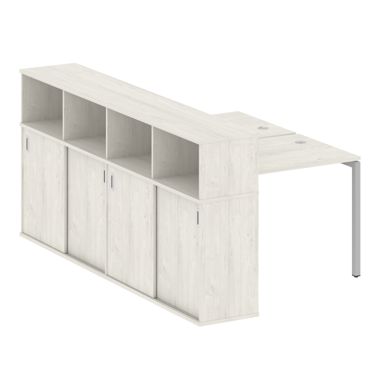 Metal System Quattro Рабочая станция с шкафом-купе на П-образном м/к 40БП.РС-СШК-4.1 Т Дуб Наварра/М