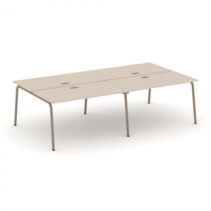 Эстетика Рабочая станция 4 места ES.D.RS-4.3-LK Капучино/Металл Латте 2760*1500*750