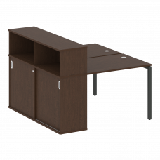 Metal System Quattro Рабочая станция с шкафом-купе на П-образном м/к 40БП.РС-СШК-2.1 Т Венге Цаво/Ме