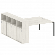 Metal System Quattro Рабочая станция с шкафом-купе на П-образном м/к 40БП.РС-СШК-4.5 Т Дуб Наварра/М