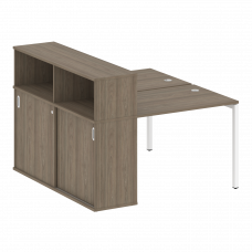 Metal System Quattro Рабочая станция с шкафом-купе на П-образном м/к 40БП.РС-СШК-2.1 Т Вяз Благородн