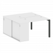 Metal System Quattro Рабочая станция с шкафом-купе на П-образном м/к 50БП.РС-СШК-1.1 Т Белый/Металл