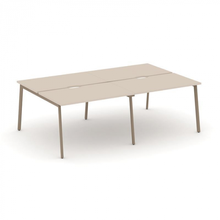 Эстетика Рабочая станция 4 места ES.D.RS-4.2-VP Капучино/Металл Латте 2360*1500*750