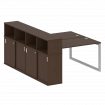 Metal System Quattro Рабочая станция с шкафом-купе на О-образном м/к 50БО.РС-СШК-4.3 Т Венге Цаво/Ме