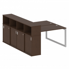 Metal System Quattro Рабочая станция с шкафом-купе на О-образном м/к 50БО.РС-СШК-4.3 Т Венге Цаво/Ме