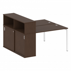 Metal System Quattro Рабочая станция с шкафом-купе на П-образном м/к 40БП.РС-СШК-2.2 Т Венге Цаво/Ме